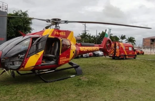 Mulher é baleada pelo ex em Itaperuçu e resgatada de helicóptero; caso é tratado como tentativa de feminicídio