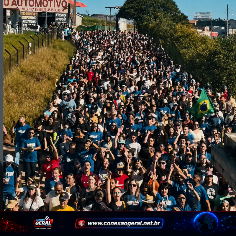 Primeira Marcha para Jesus reúne centenas de pessoas e leva fé e louvor às ruas de Colombo