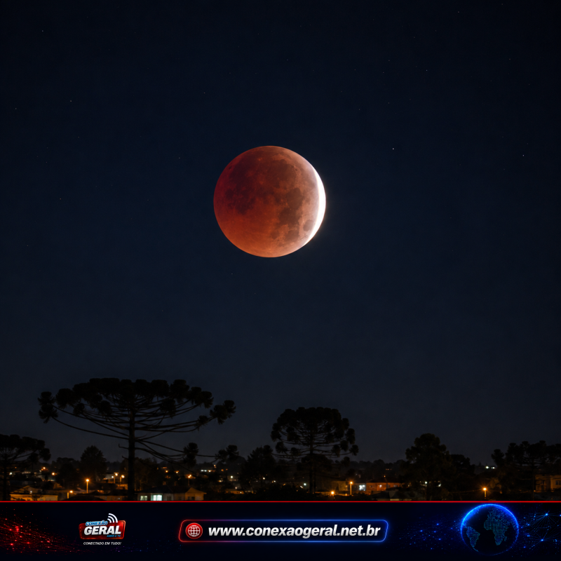 Eclipse lunar vai esconder mais de 96% da Lua nesta quinta-feira e poderá ser visto em Araucária
