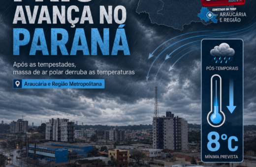 Ciclone-bomba mantém Paraná em alerta e massa de ar frio deve derrubar temperaturas nos próximos dias