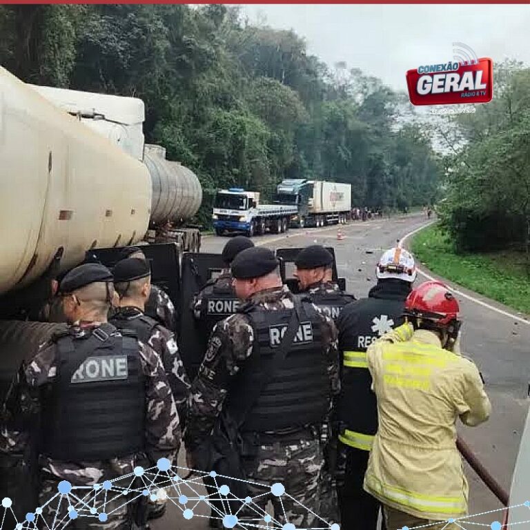 Policial militar é ferido durante confronto em saque de carga na BR-277