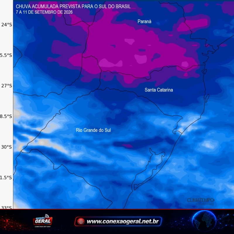 Paraná pode ter mais de 300 mm de chuva até sábado; temporais voltam na quarta