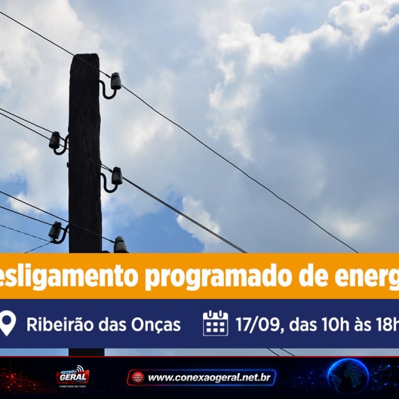 Colombo: Ribeirão das Onças terá desligamento programado de energia nesta quinta-feira