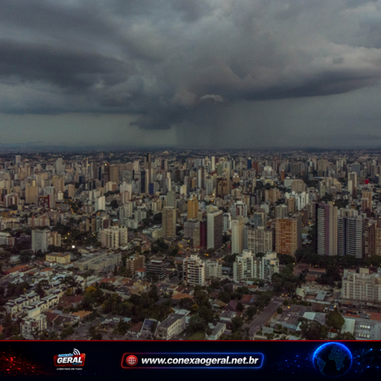 Frente fria mantém Curitiba e RMC em alerta para chuva forte e ventos intensos