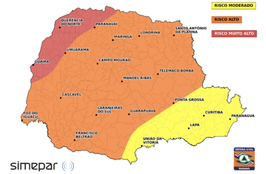 Paraná entra em quinta-feira de tempestades; risco é muito alto no Noroeste