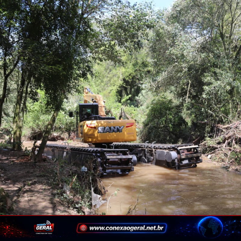 Campo Largo faz obras emergenciais em três rios para reduzir risco de enchentes