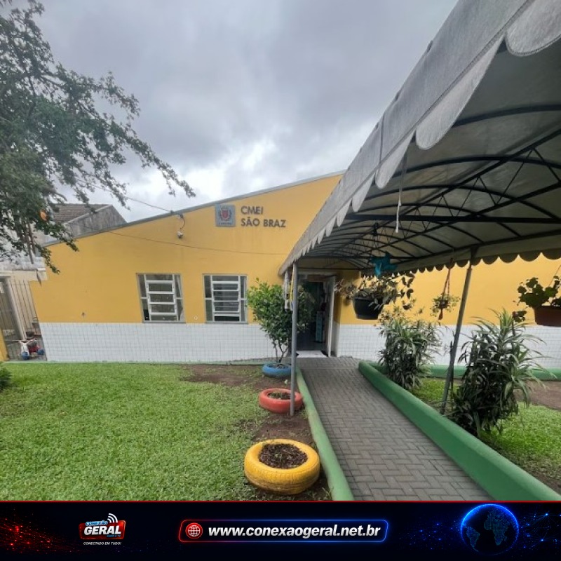 Fachada do CMEI São Braz, em Curitiba, em imagem de arquivo da Secretaria Municipal da Educação