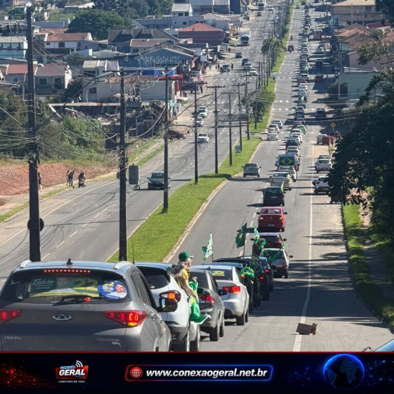 GIGANTE| Carreata em apoio a Flávio Bolsonaro reúne mais de mil veículos em Araucária